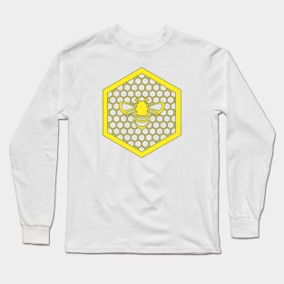 Honey bee Honey comb with outline Long Sleeve T-Shirt